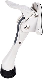 One Touch Kickdown Door Stopper, Door Holder, Heavy Duty Door Stops, Bottom of Door, Height-Adjustable Rubber Tips by HASHI (White 4 inch x 1pack)