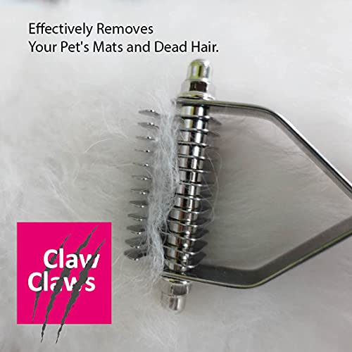 Claw Claws Undercoat Rake With Wooden Handle For Small Dog And Cat, Dematting Tool With Rounded Edge For Removing Tangled Hair, Grooming Rake Brush, Made In Taiwan (S-M, 12 Blades) #TOP1