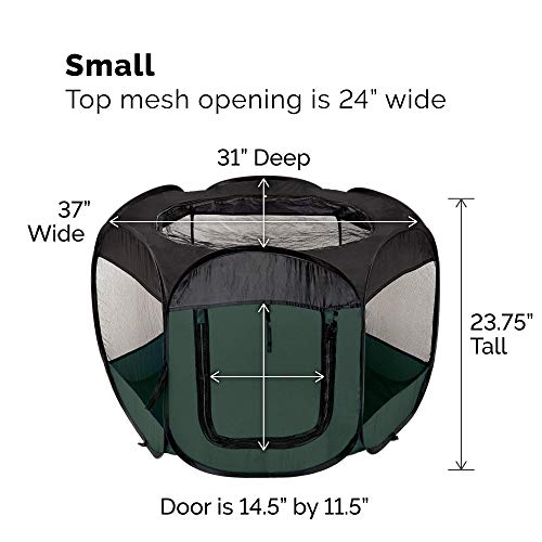 Image of Furhaven Portable Dog Playpen Cat Tent, Pet playground,Kennel foldable indoor outdoor zippered puppy crate - Hunter Green, Small