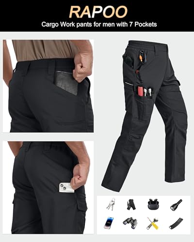 Mens Cargo Pants Ripstop Water Resistant Breathable Tactical Hiking Pants with 7 Pockets - Image 6