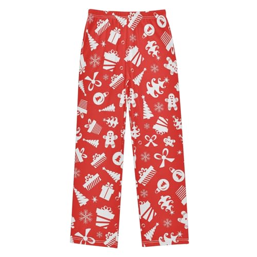 Boys' Pants Christmas Tree Gift Bubble Snowmen Long Bottoms Jogger Pants Elastic Waist Trousers with Pockets S-XL