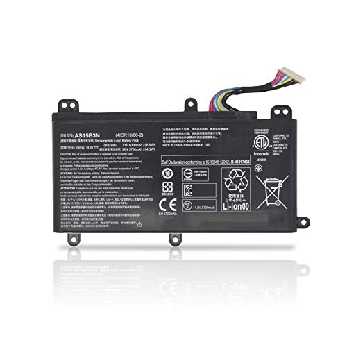 Fully AS15B3N Replacement Laptop Battery Compatible with Acer Predator G9-591 G9-592 G9-791 G9-792 GX-791 Series Notebook KT.00803.004 4ICR19/66-2 - 14.8V 88.8Wh 6000mAh