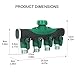 Garden Hose Splitter 4 Way - 3/4 Inch Heavy Duty Metal Water Faucet Splitter with Shut Off Valves 4 Way Leakproof Hose Connectors with Comfortable Rubberized Grip for Gardening Hoses 5 Washers