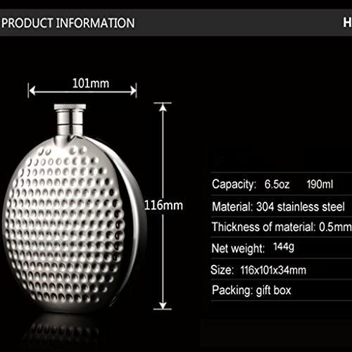 Dhdm 6Oz Portable Stainless Steel 304 Hip Flask Whisky Metal Wine Pot Pocket Bottle 190Ml #TOP5
