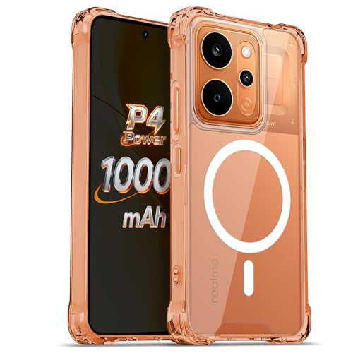 Image of AESTMO Clear Back Cover for Realme P4 Power 5G / Narzo Power 5G | 360 Protection | Transparent Back Cover (PC + TPU, Compatible with MagSafe Accessories, Transparent Bumper)