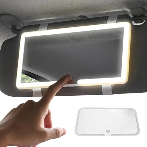 Espejo De Tocador Para Visera De Coche, Espejo De Maquillaje LED Para Coche, Espejo Cosmético Con 3 Modos De Luz Y 60 LED, Espejo De Maquillaje Con Control Táctil Regulable, Espejo De Maquillaje