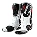 Motocykl buty motocrossowe męskie z wentylacją + antykolizyjny design, wodoodporne skórzane buty motocyklowe wysokie kostki off-road enduro wyścigi sportowe zbroja, białe-44