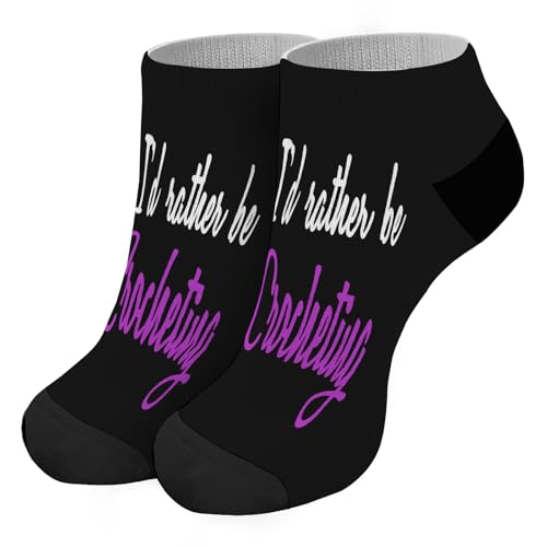 I'd Rather be Crocheting Knitting Mens Dress Socks Boot Sock for Youth Athletic Socks Humor Socks2