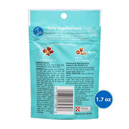 PURINA Whisker Lickin's Cat Treats, Crunchy & Yummy Tuna Flavor - 1.7 oz. Pouch, Blue/Green (00017800172622) - Image 7