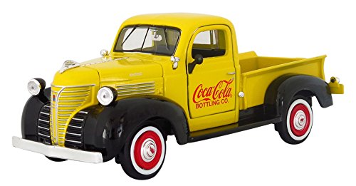 Motor city classics 1941 Plymouth Pickup Truck Yellow "Coca Cola" 1/24 Diecast Car Model By Motorcity