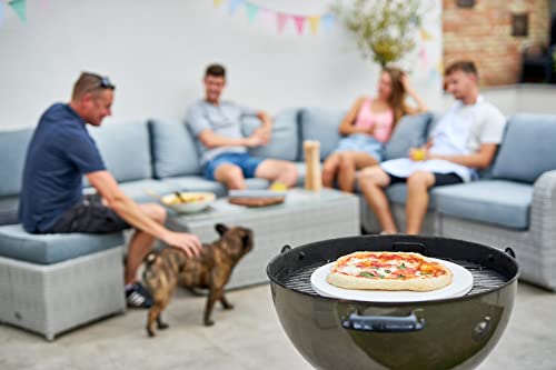 Hans Grill Pizza Stone | Circular Pizza Stone For Oven Baking & Bbq Grilling With Free Wooden Peel | Extra Large Round Round 15" Inches Diameter (38Cm) Durable Cordierite Cooking Stone. #TOP7