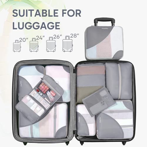 Image of OlarHike 10 Set Packing Cubes for Travel,Gifts for Women Mom,Anti-Tearing Suitcase Organizer,with Over 1000 pcs Mesh Holes,Vacation Essentials & Accessories for Cruise Ship