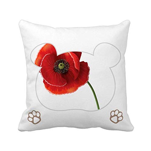 Housse de coussin ours en fleur rouge maïs pour réchauffer votre intérieur
