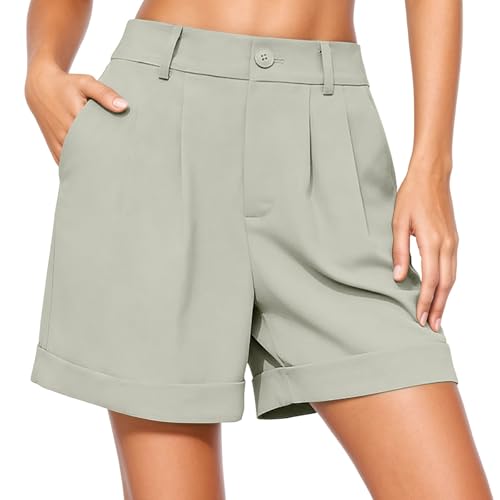 Short d'été décontracté à jambes larges pour femme avec taille élastique confort