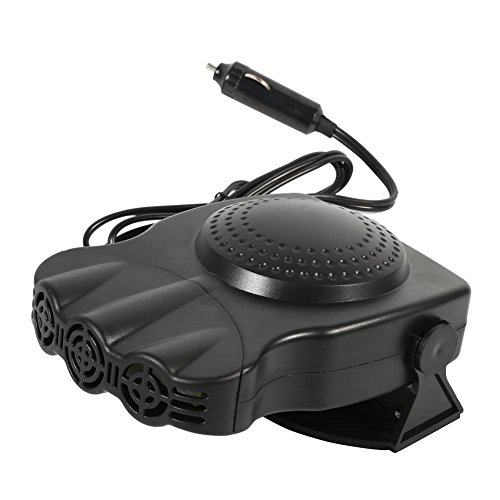 Image of Heating Fan, Keenso Portable Automatic Heating Cooling Fan 12V Outlet 3 Outputs Demister System Defroster 150W with 180 Degree Rotating Stand