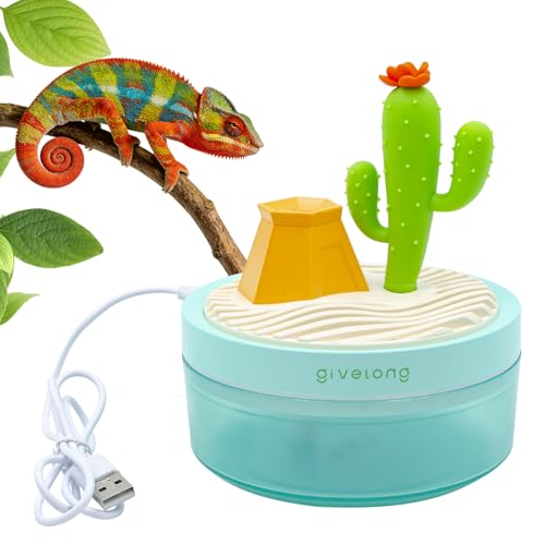 BingegePet Reptile Fogger, 320ML USB Plastic Cartoon Cactus Humidifier with...