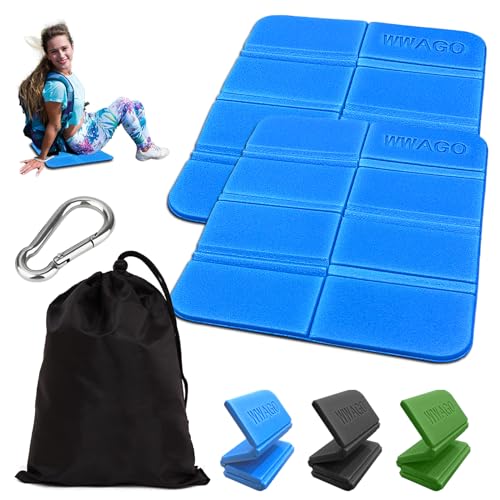2 Pezzi Tappetino Pieghevole Campeggio, Tappetino Pieghevole Outdoor, Impermeabile Portatile Tappetinos, Per Attività All'Aperto Come Escursionismo,Campeggio e Picnic, Per Caccia Giardino Stadio(blu )