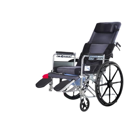 折りたたみ軽量トイレ付高齢者用車椅子、多機能高齢者用車椅子、手押しスクーター (アップグレードされた一体型ホイール・フルリクライニングモデル・ビーネットダブルシートクッション)