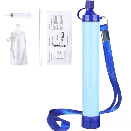 Kit di depurazione dell'acqua da campeggio con cannuccia per la depurazione dell'acqua di sopravvivenza portatile, campeggio, viaggi e preparazione alle emergenze