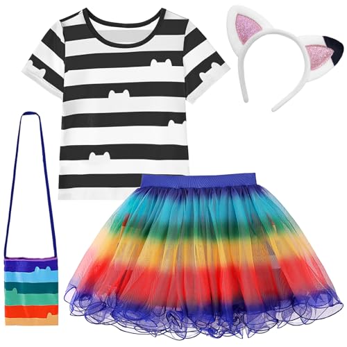 Rainbow Tutu dress for Girls, Birthday Girl Outfit Set Costumes w...