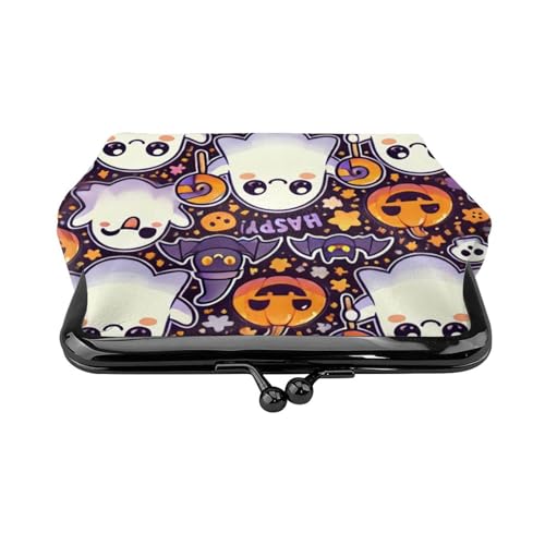 Pu Leather Buckle Coin Purse Halloween-Cute-Bats Girls Kiss-Lock Change Purse Wallets2