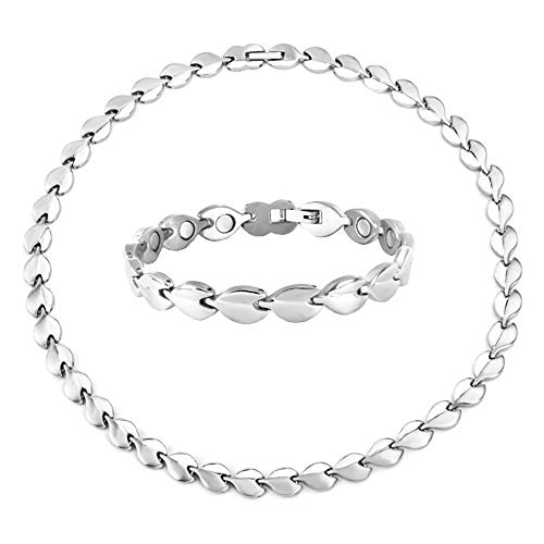 N+NITROLUBE Magnetische Therapie Armband und Halskette Starker Magnetismus Armband Halskette Magnetschmuck-Set für Frauen Magnet Cover