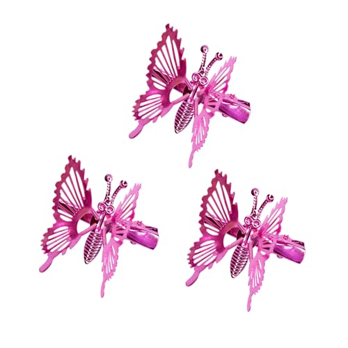 Cartanfill- 3D Moving Butterfly Hair Clips Metal Gold Moving Wings Butterfly Hair Accessories Hair Clips Barrette for Women and Girls (C Pink 12pc)