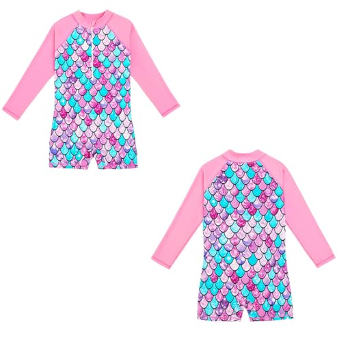 Traje de baño para niñas con protección UV de manga larga 6