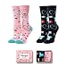 Women's Novelty Medical Funny Nurse Meds Cotton Crew Socks 2 Pack with Gift Box