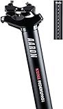 AARON Post Sattelstütze mit 27,2 mm Durchmesser - Aluminium Sattelrohr mit 350 mm Länge - Stütze für Cityrad, Trekkingrad, Tourenrad und Mountainbike mit Skala in schwarz