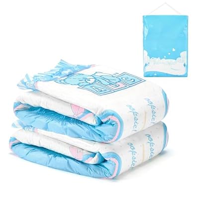 Littleforbig Adult Printed Diaper 2 Pieces Pack 3 Prints Random Assorted - Potty Pants (Medium 28-38)