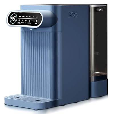 PUREPLUS Countertop Reverse Osmosis Water Filtration System, 5 Stage Countertop Water Filtration, Portable Instant Hot Water Dispenser, No Installation Required, Blue