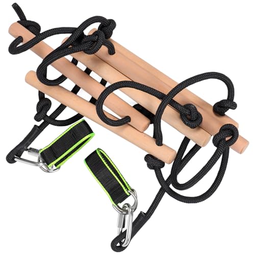 Abaodam Échelle de Corde Escalade Bois pour Garçon Fille Installation Facile Escalade Extérieure pour Terrain de Jeu et Lit Superposé Améliore Coordination et Motricité
