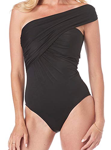 MagicSuit Women's Swimwear Solid Colorblock Goddess One Shoulder Underwire One Piece Swimsuit2