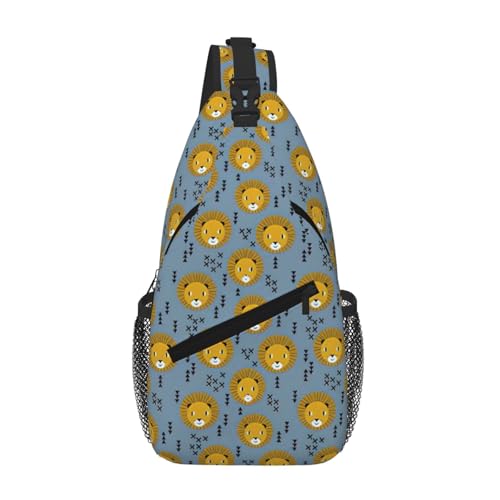 Sac à dos de voyage décontracté homme et enfant imprimé lion