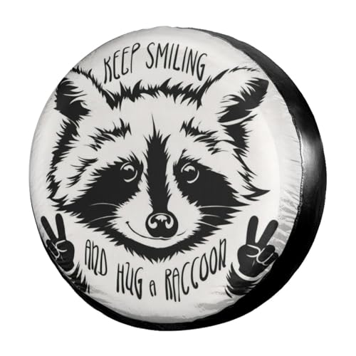 Image of Delerain Raccoon Spare Tire Cover Sun Protector Waterproof Wheel Protectors for Jeep Trailer RV SUV Truck and Many Vehicle(16 Inch for Diameter 29 inch-31 inch)