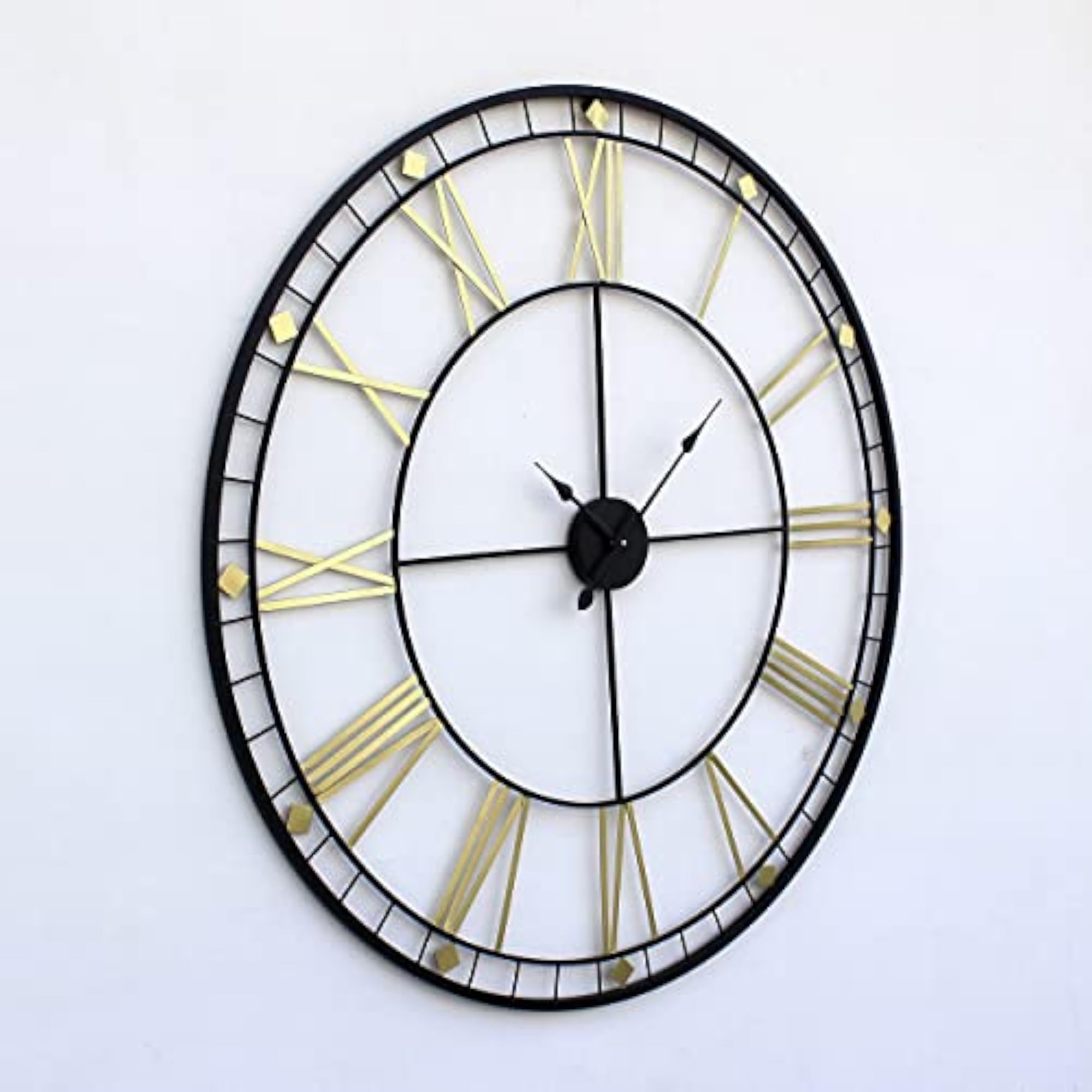 40 Inch Black Extra Large Metal Wall Clock, Decorative