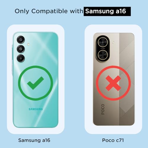 Image of Pikkme Back Cover for Samsung Galaxy A16 5G Mag-Safe Shockproof PC + TPU Protective Case Magnetic Support Bumper Case (Transparent Mag-Safe)