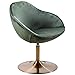 FineBuy Chaise Longue Vert Velours 70 x 79 x 70 cm Fauteuil Club Tournante Salon | Fauteuil pivotant avec accoudoirs | Fauteuil de Bar Rembourrée