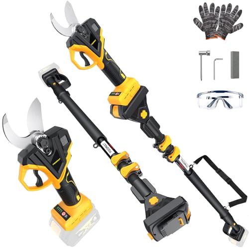 2-In-1 Electric Pruning Shears for De-walt 20v Max Battery 1.6 Cutting Diameter Cordless Pole Pruners 20v - Brushless Motor 4 Modes Electric Pruning Shears for Gardening & Tree Trimmer (No Battery)