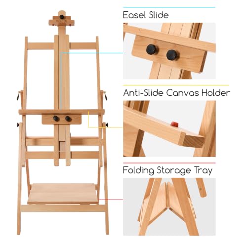 Image of MEEDEN Large Studio Artist Easel: Heavy Duty H-Frame Easel for Painting