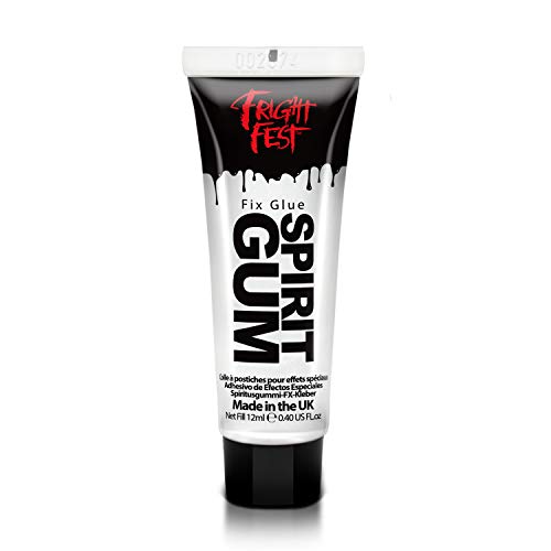 Mastix Spirit Gum Glue Adhesive 12ml Cosmetic Grade by Fright Fest - Fix prosthetic, gems, glitter great glitter tattoo glue, body glue, hair bonding glue, wig glue, make up glue (12ml) image 3