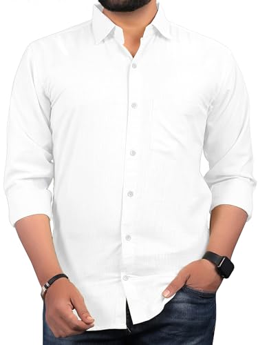 Image of Men Regular Fit Solid Spread Collar Casual Shirt