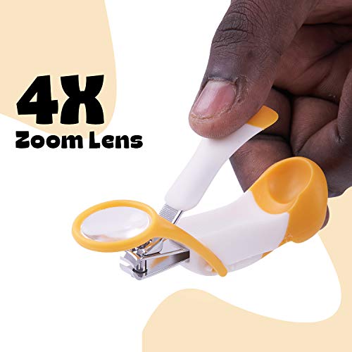 Image of Baybee Baby Nail Clipper with Magnifier Zoom Lens, Safety Nail Cutter for New Born Babies Infant Toddler, Manicure Pedicure Care| Baby Nail Cutter| Nail Clipper for New Born Baby (Pack of 1) (Orange)