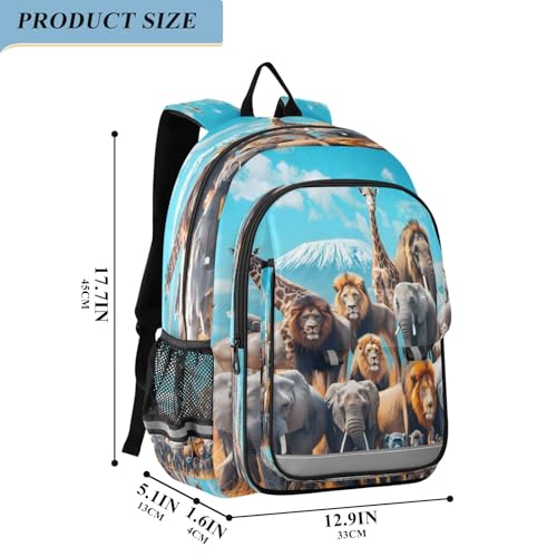 Group Of Many African Animals Backpack for Boys Girls Students Bookbag School Daypack2