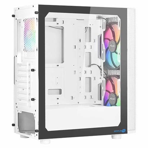 Caja Marco RGB Blanco SIMPLETEK con espacio E-ATX y bahías para tres discos 4