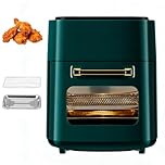 1400W Halogen Oven, 15L Electric Air Fryer with 80-210°C Temperature Adjustment & Visual Window & Digital Touchscreen, Multi-functional Electric Fryer for Commercial Home Green