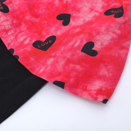 Image of Girls Valentine's Day Outfit Heart Love Print Sweatshirt Kids Girls Clothes Set