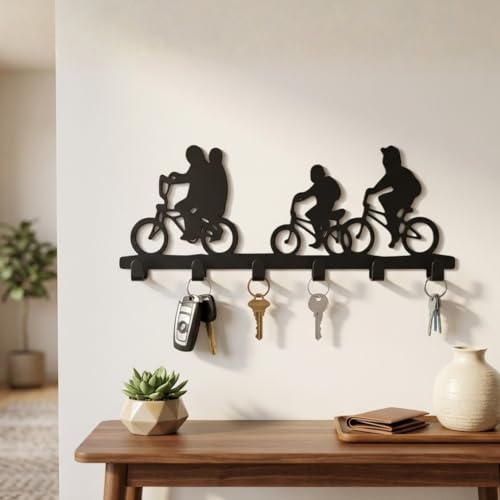 Image of Key Holder for Home, Metal Wall Mounted, 6 Hooks (Stranger Things Inspired Desighn)