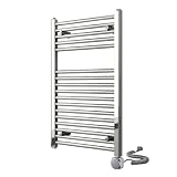Kibath Toallero Secatoallas radiador electrico, Toallero secatoallas eléctrico 800 cromado, tubos de acero con acabado acabado cromo brillo 800x500 con termostato fácil de usar